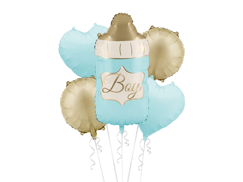 Σετ Μπαλόνια Foil Μπιμπερό Boy Μπλε - Blue Συσκ. 5 τεμ.